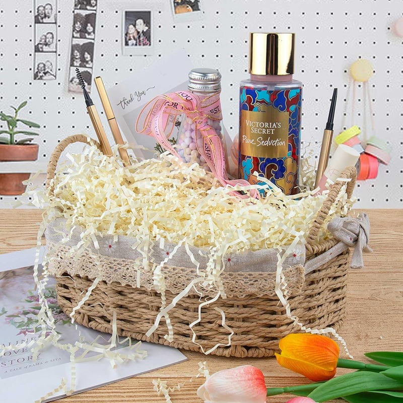 Caleihd 1/2 LB Crinkle Cut Paper Shredded Filler Paper for Gift Baskets Gift Box Confetti Paper Shreds Decoration Stuffing for Birthday, Weddings, Anniversaries, Christmas Wrapping Oyster White - Image 3